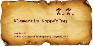 Klementis Koppány névjegykártya